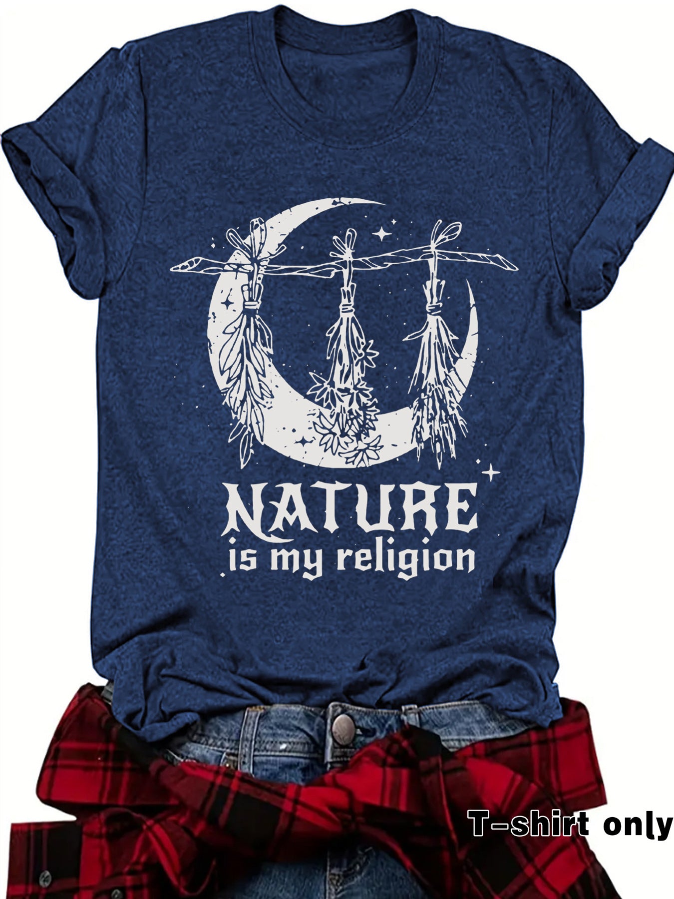 Witch print round neck short sleeved shirt