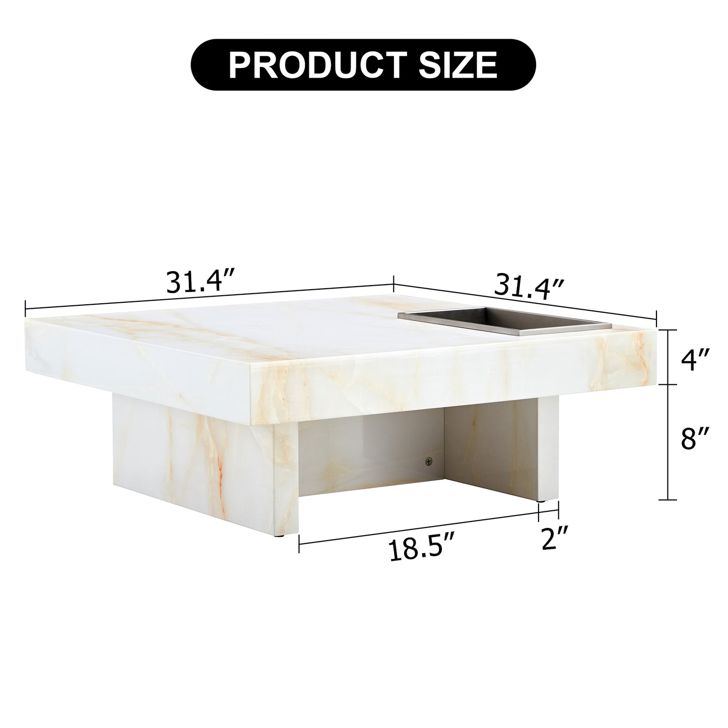 A modern and practical coffee table with imitation marble patterns made of MDF material