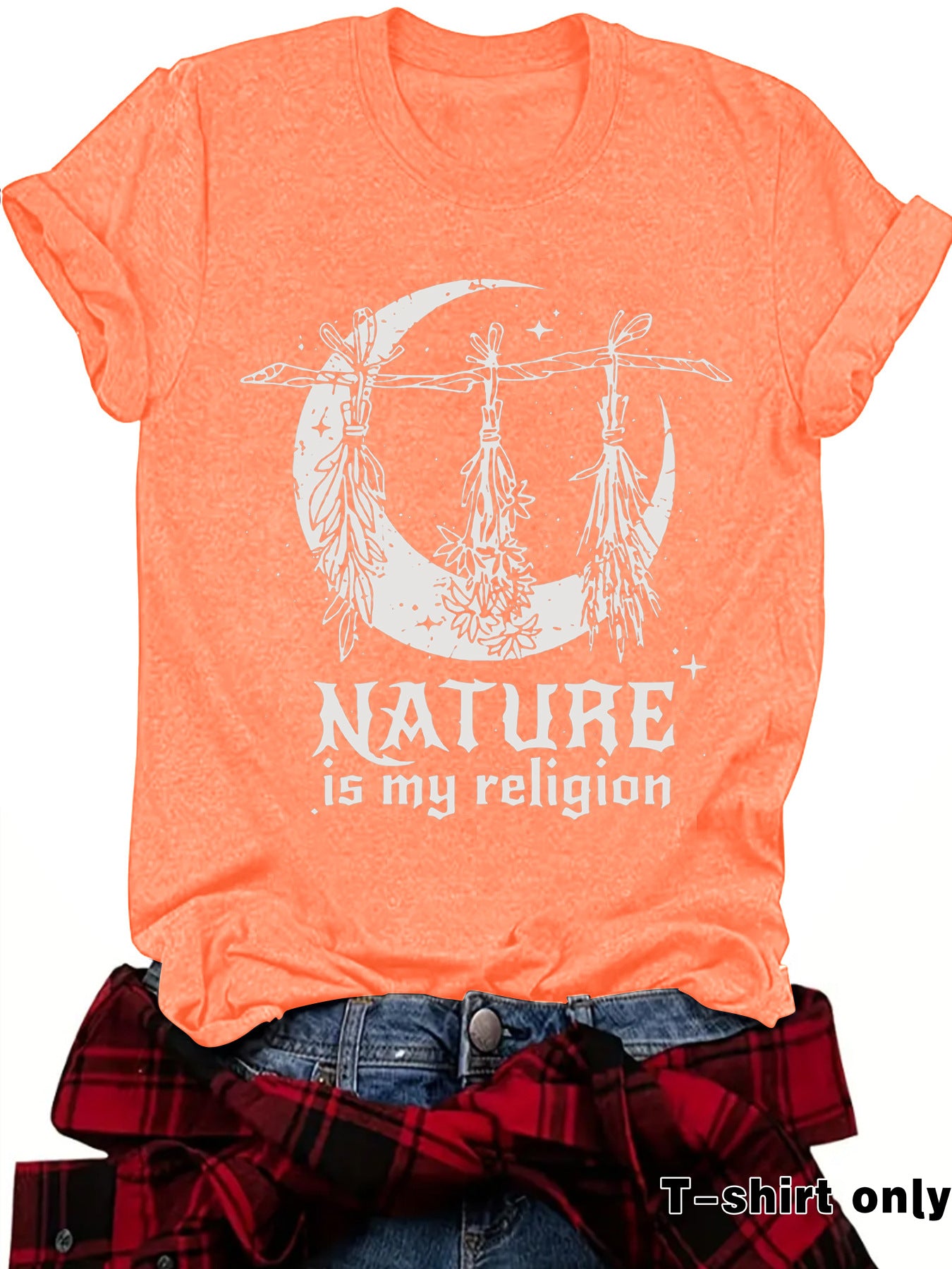 Witch print round neck short sleeved shirt