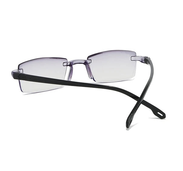 4 PK Mens Rectangular Rimless Blue Light Blocking Reading Glasses Unisex Readers